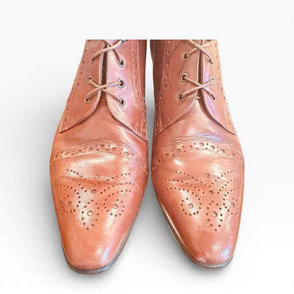 Vintage 90s Almafi Brown Oxford Lace Up Granny Booties Boots 11.5 AA - Picture 4 of 11